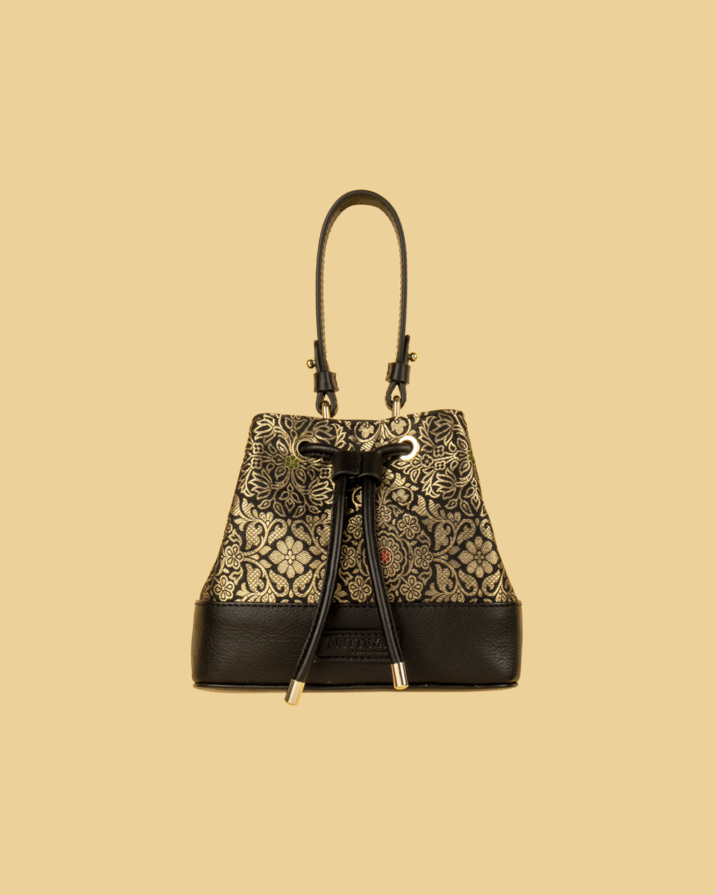ZARIKA Brocade Bucket Bag - Black