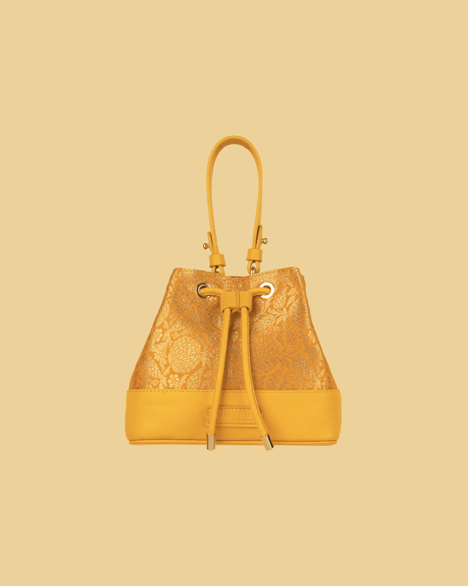 ZARIKA Brocade Bucket Bag - Yellow