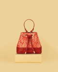 ZARIKA Brocade Bucket Bag - Red
